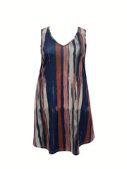  Women's Colorful V Neck Tank Dress