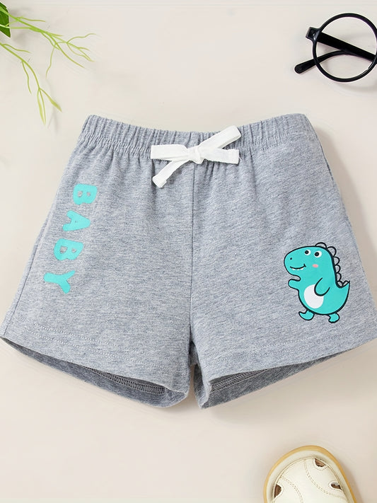 Baby Boys Letter Cartoon Print Casual Shorts