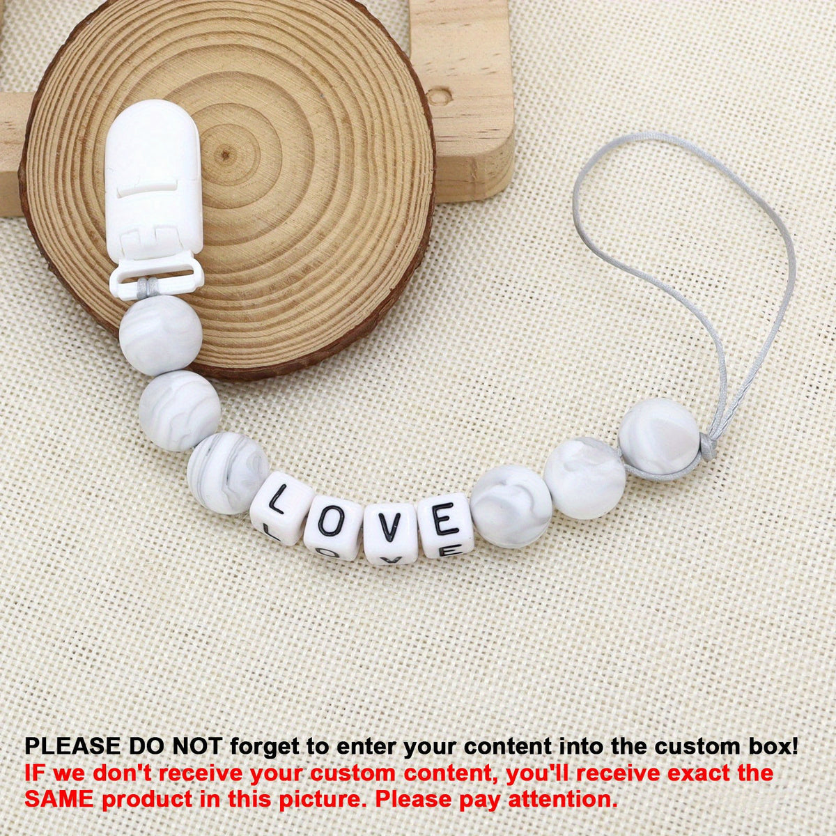 Personalized Pacifier Chain with Name for Boys & Girls - Easter Gift