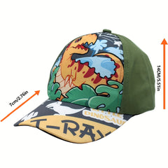 Dinosaur Embroidery Print Wide Brim Baseball Cap