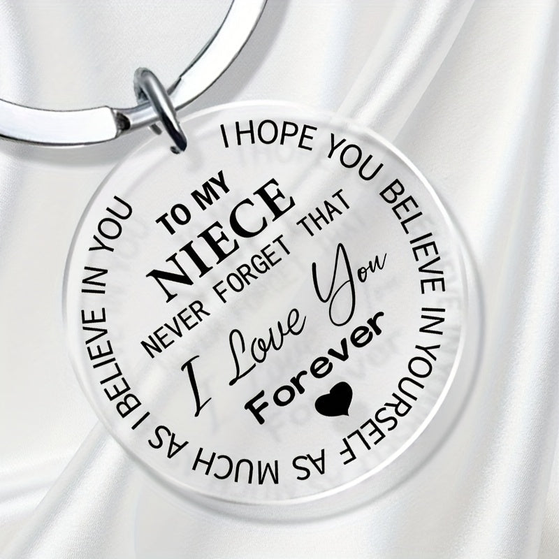 Believe Engraved Keychain for Niece - Graduation Gift - Handbag Accessory