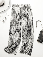  Tie Dye Ribbed Wide Leg Trousers