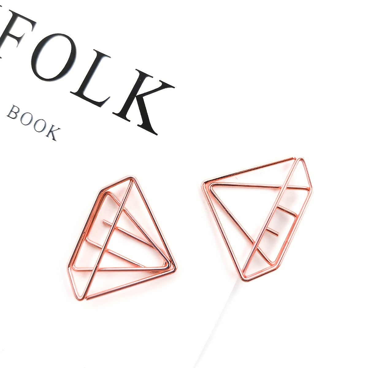 5pcs Rose Golden Diamond Paper Clip Label Clip Student Gift Stationery