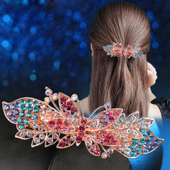 Rhinestone Butterfly Hair Clip Flower Barrette Hairpin