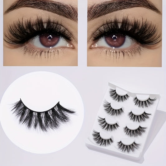 4 Pairs Crisscross Lash Extension 8 18mm Wispy Volume False Eyelashes