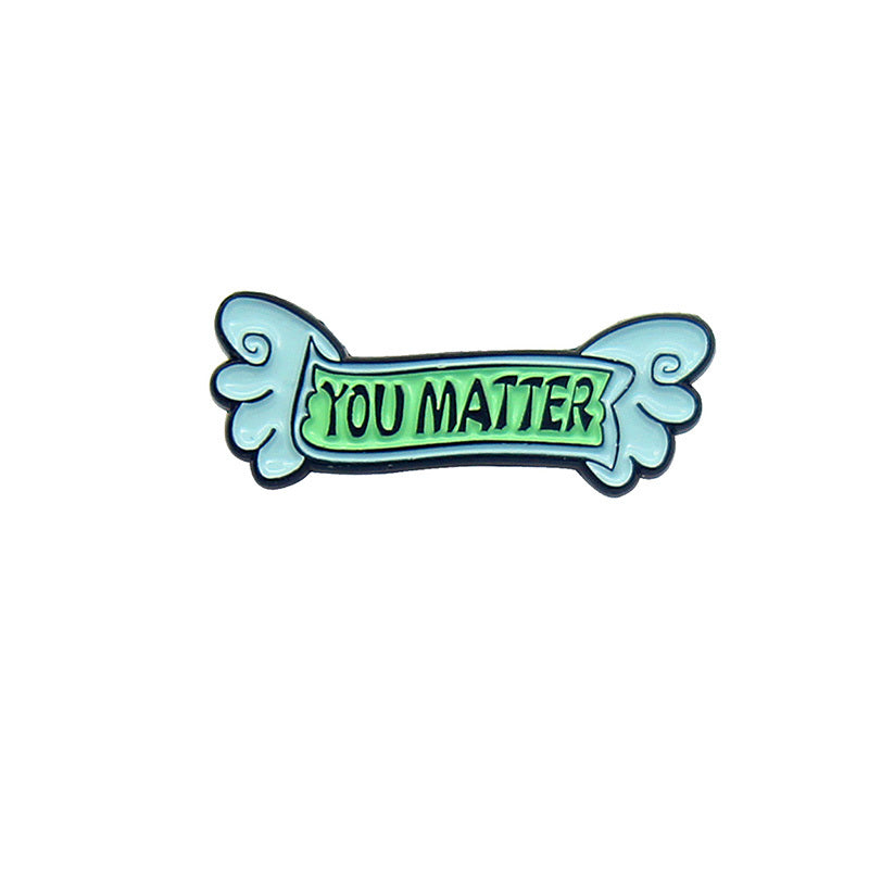 Novel Personality Cartoon Letter Brooch