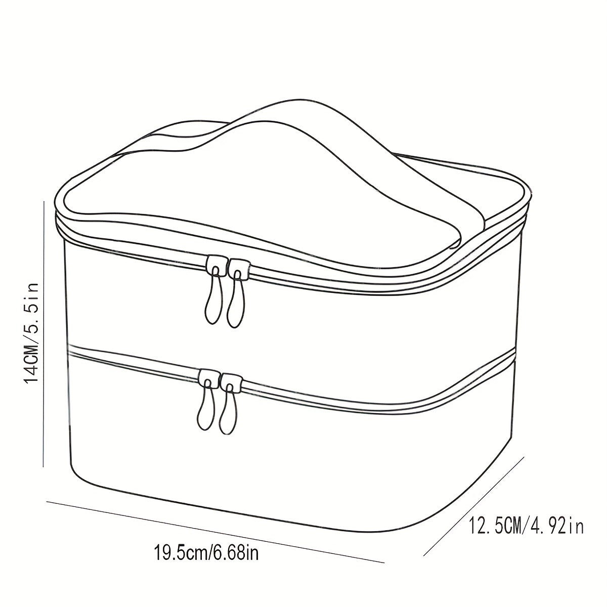 Double Layer Makeup Case Travel Toiletry Pouch Bag Pink Polka Dot