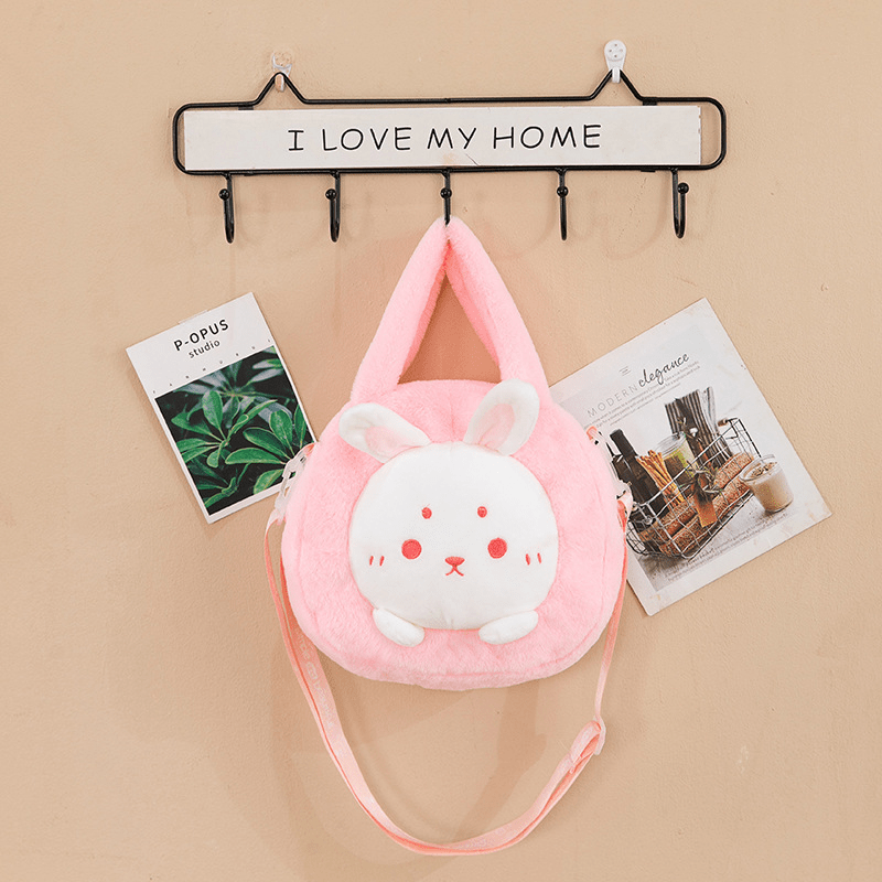 Plush Zipper Crossbody Bag Rabbit&Bear&Turtle Handbag for Women