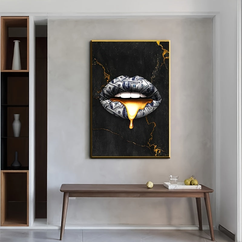 Creative Graffiti Mouth Wall Decor Canvas Painting 15.7x23.6in Unframed