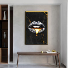 Creative Graffiti Mouth Wall Decor Canvas Painting 15.7x23.6in Unframed