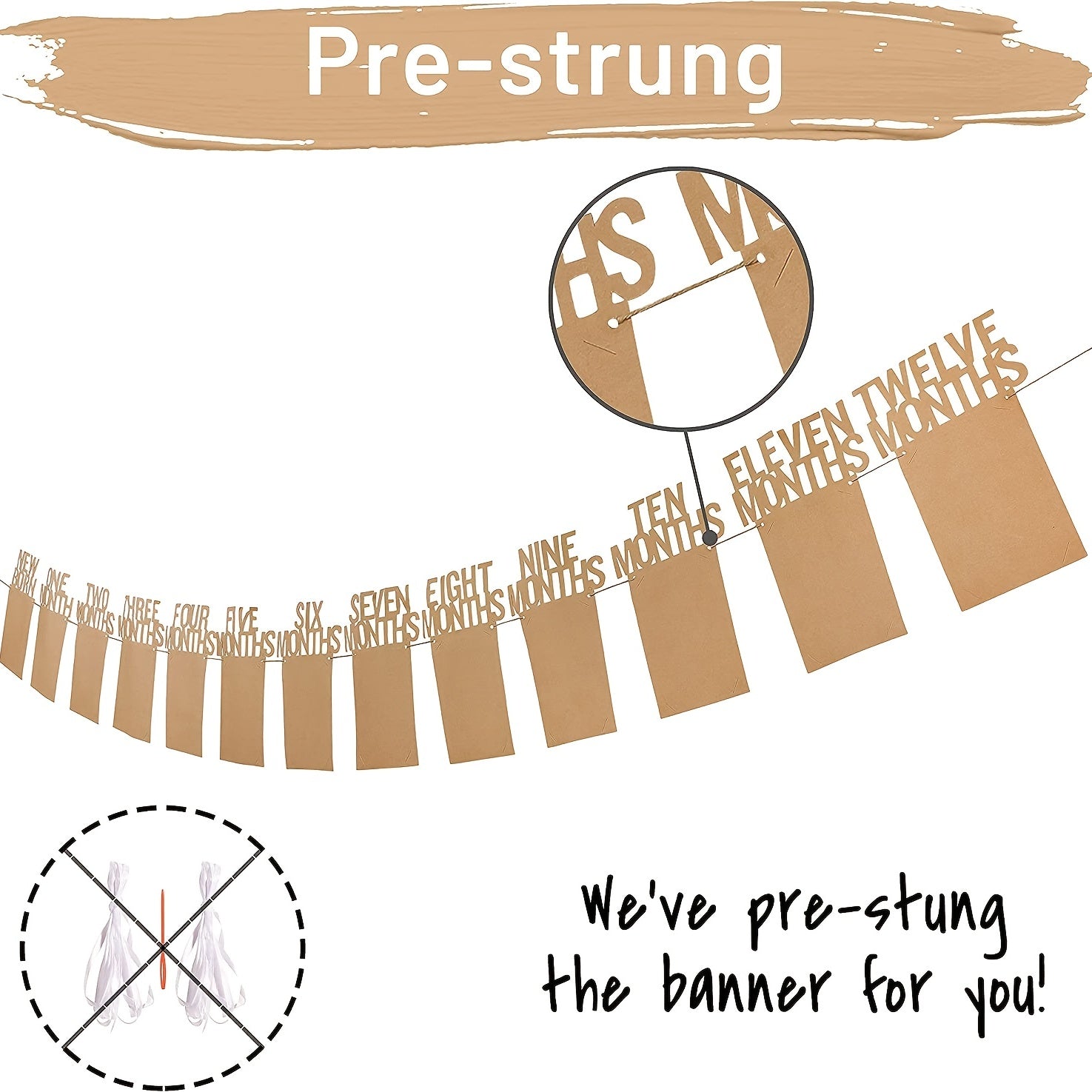 1st Birthday Photo Banner: Monthly Milestone Celebration