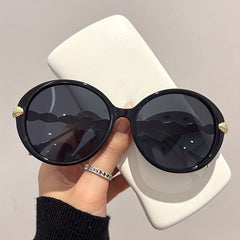 Women's Large Oval Sunglasses Summer Jelly Block Sun Shades UV400