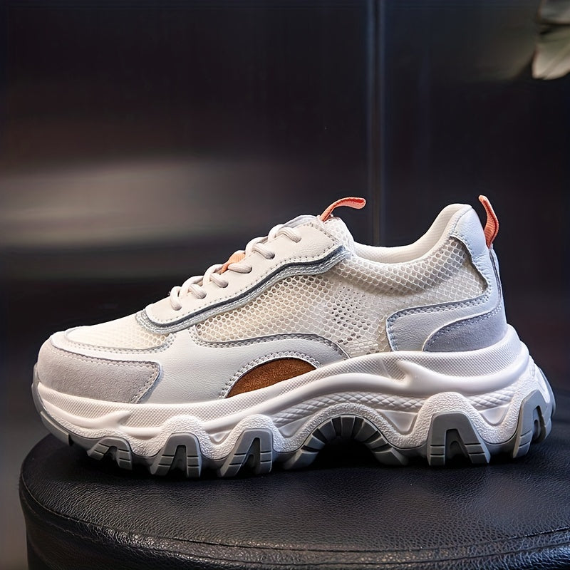 Women's Mesh Breathable Chunky Sneakers Comfortable Thick Bottom Non Slip