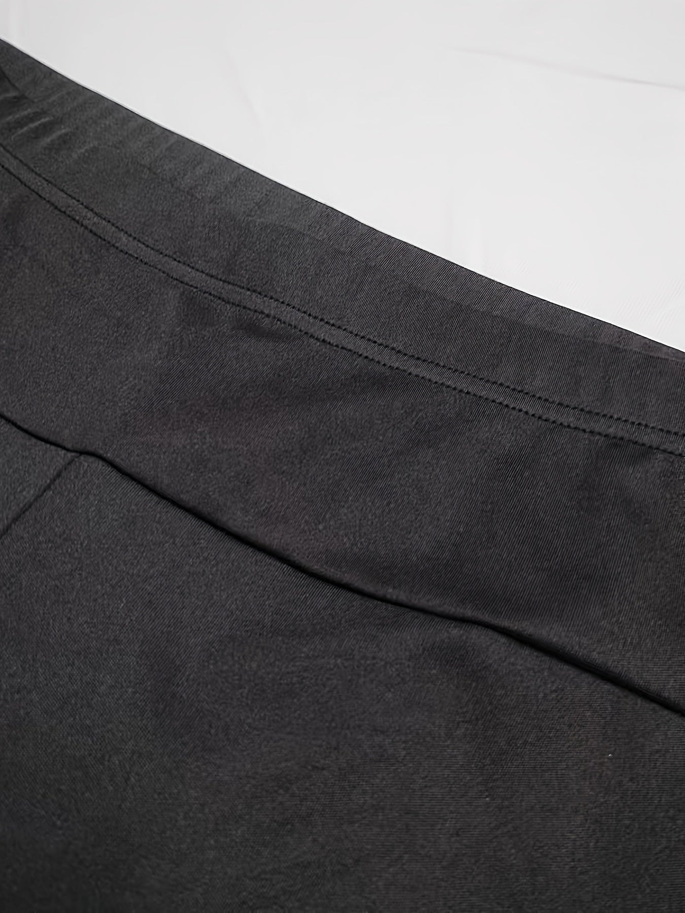  Solid High Rise Flared Leg Trousers