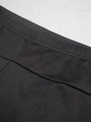  Solid High Rise Flared Leg Trousers