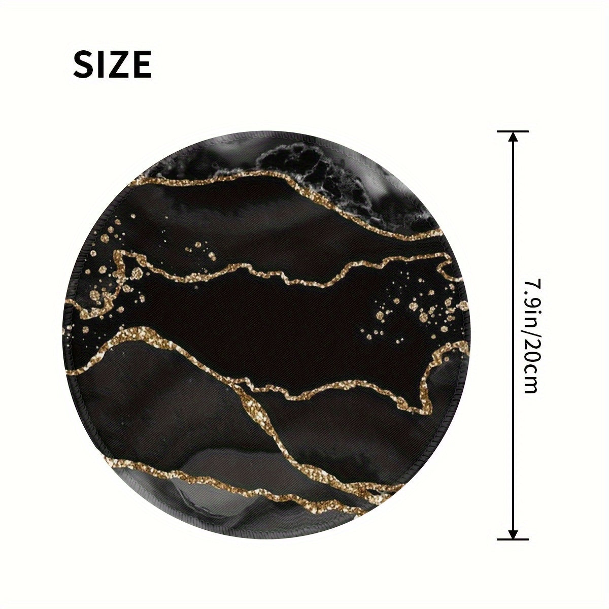 Marble Pattern Round Mouse Pad Non Slip Rubber Base Mousepad