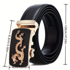 Chinese Style Men's Business Casual Belt with Dragon Buckle