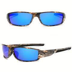 Men's Camo Polarized Sunglasses for Cycling Outdoor Sports with Zipper Case