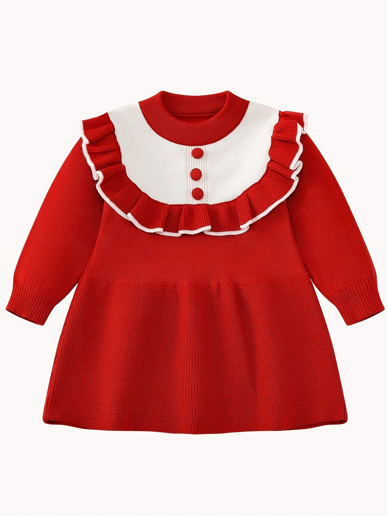 Ruched Trim Flower Pattern Dress for Toddler Girls
