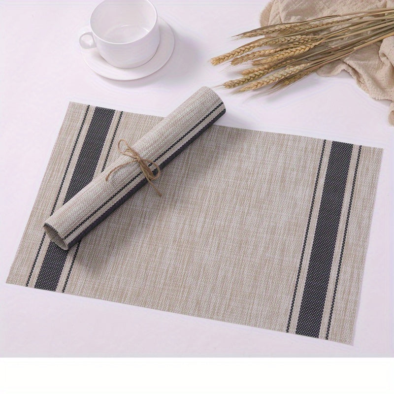 4pcs PVC Placemat Heat Insulation Mat Coaster Bowl Mat Plate Mat Dining