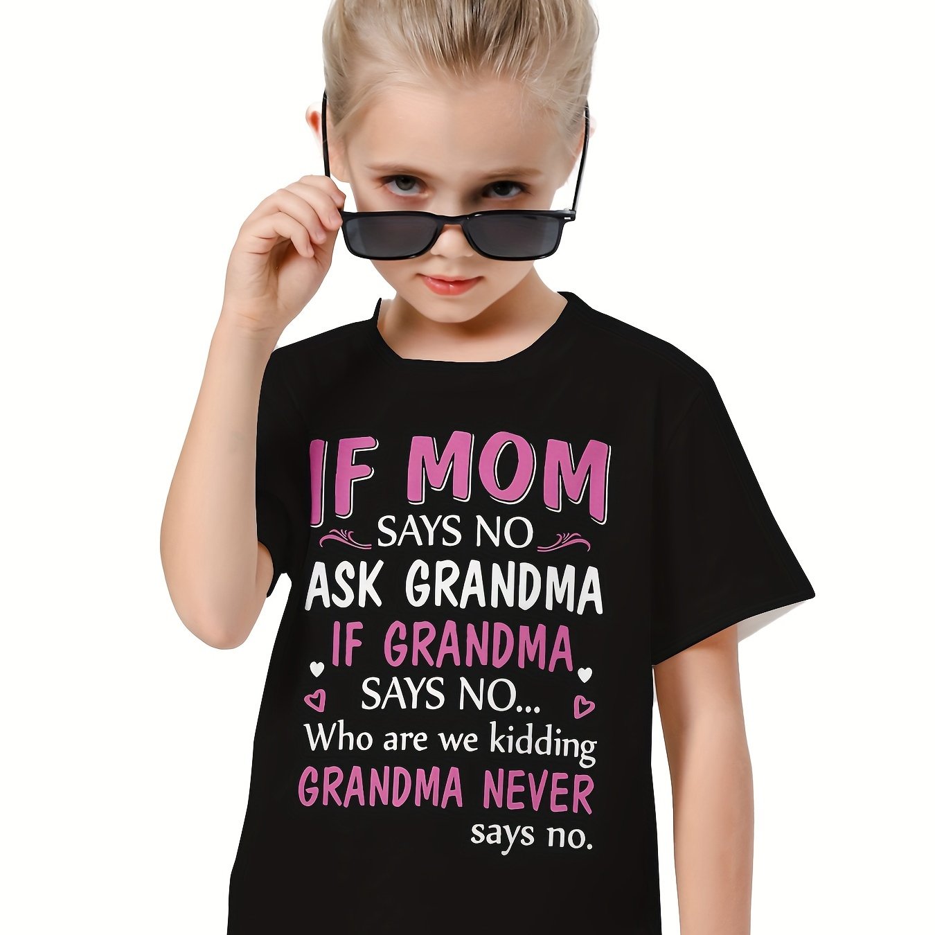 Girls Boys 3D IF MOM SAYS NO Graphic T-shirt Breathable Pullover Tops