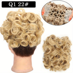 Messy Curly Hair Bun Comb Extension Easy Stretch Clip Hair Piece