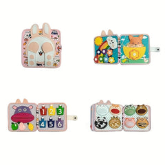 Colorful Bunny Sensory Busy Book with 3D Pop Up Pages Soft Touch Felt Fabric