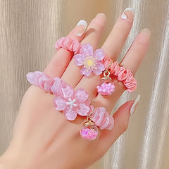 Women's Flower Glass Ball Hair Ring Hair Accessories