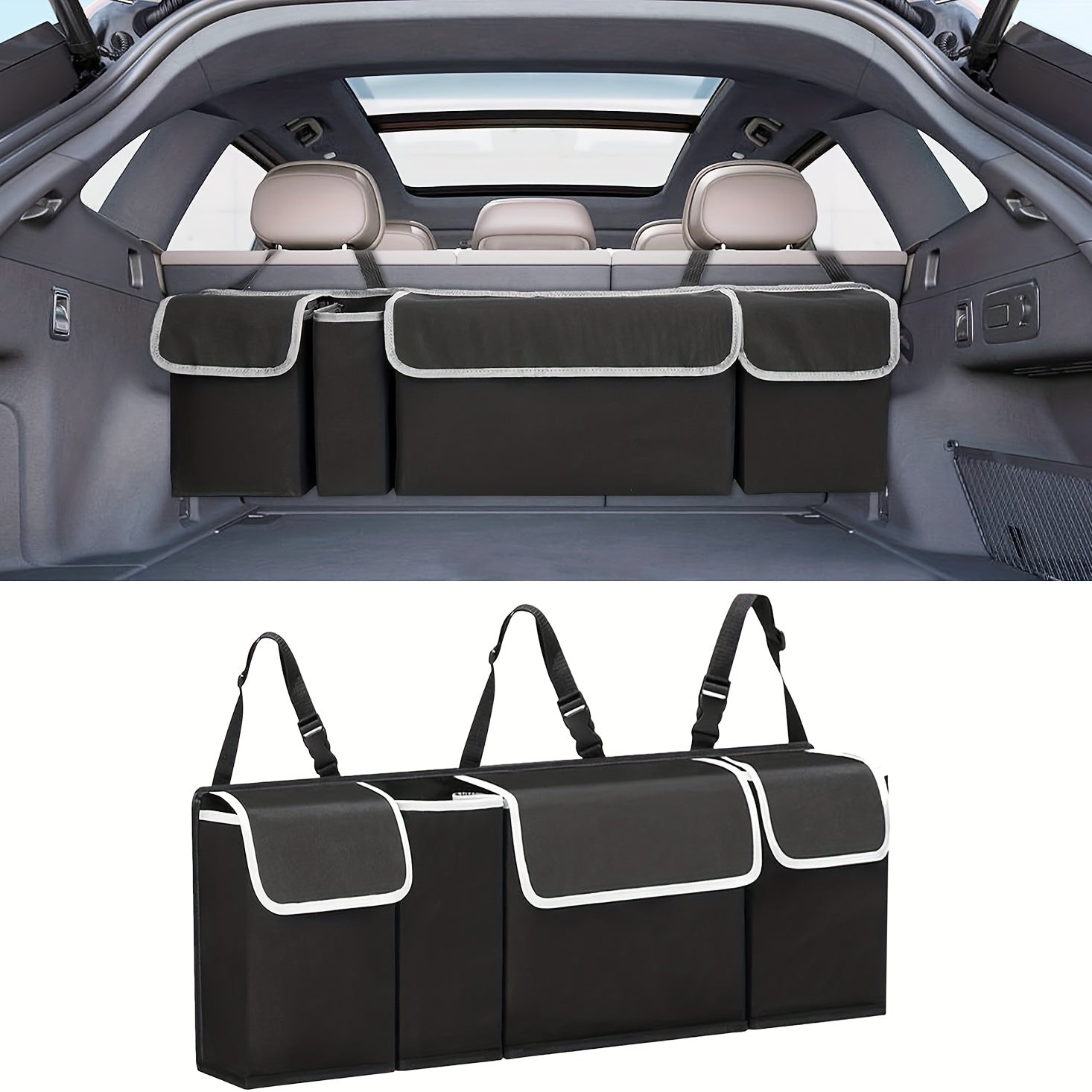 Car Trunk Storage Bag with 4 Pockets