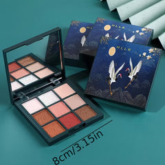 9 Colors Crane Eyeshadow Palette Waterproof Long-lasting Makeup