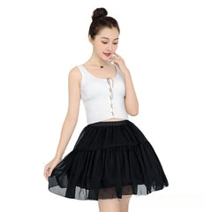 Women's Adjustable Crinoline Petticoat Sporty Polyester Hoop Skirt