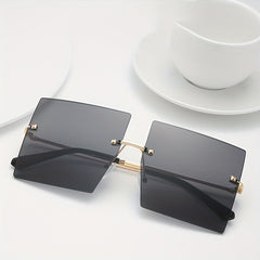 Oversized Polarized Sunglasses Rivet Decor UV400