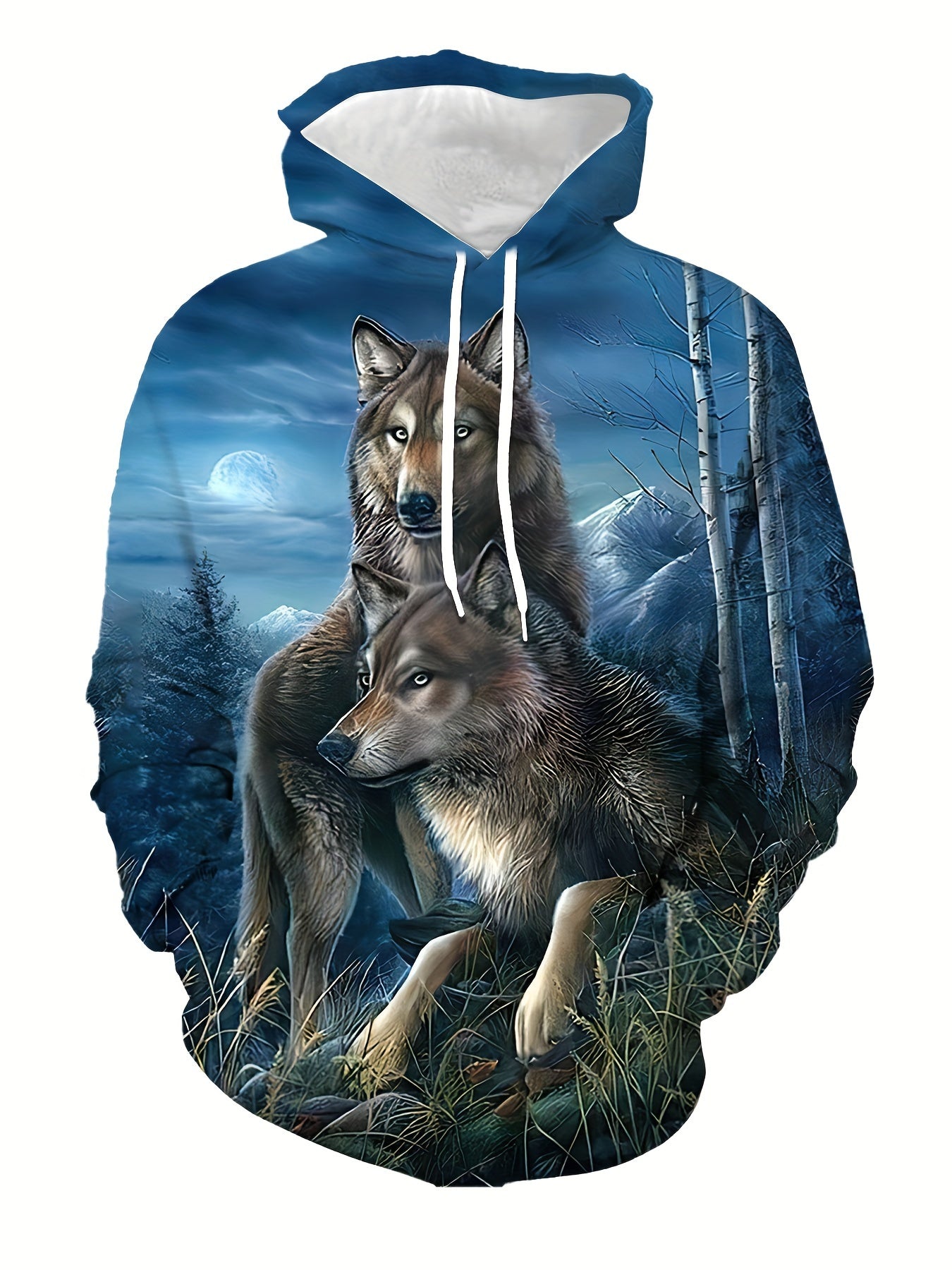 Wolves 3D Print Hoodie Men Graphic Hooded Pullover Autumn Winter