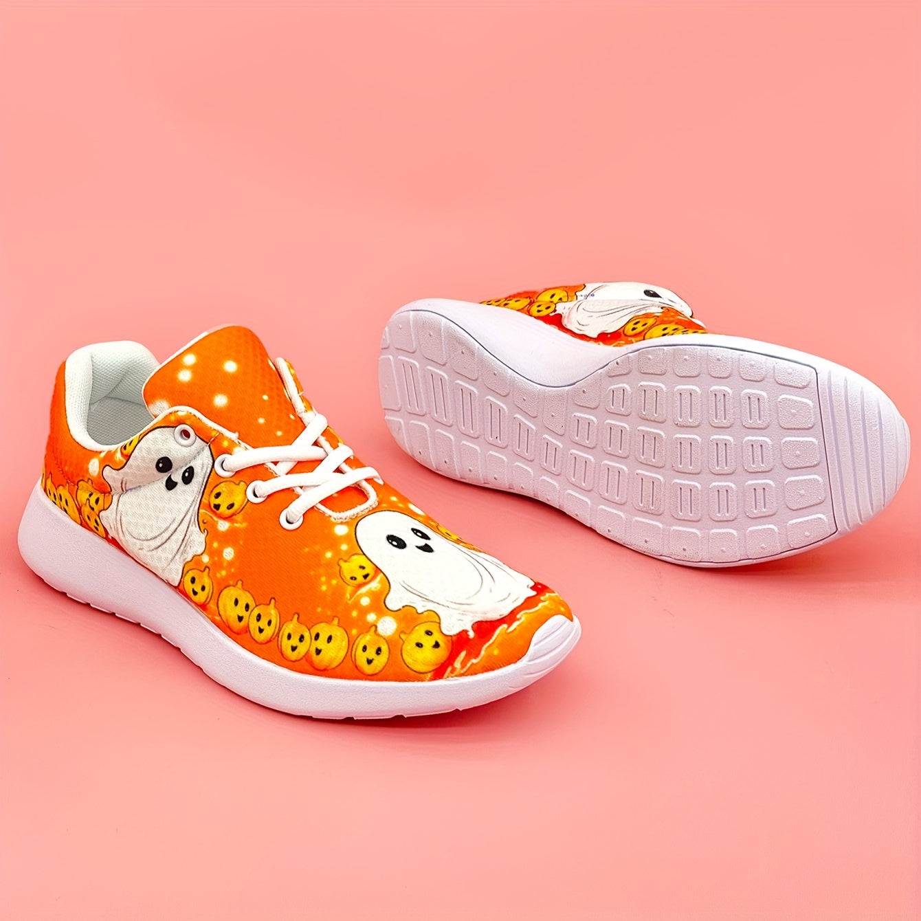 Halloween Pumpkin Ghost Print Sneakers