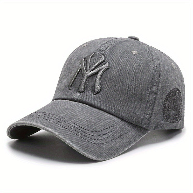 Vintage Embroidered Baseball Cap Washed Distressed Sunscreen Dad Hat Adjustable