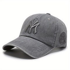 Vintage Embroidered Baseball Cap Washed Distressed Sunscreen Dad Hat Adjustable