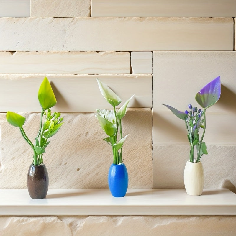 Mini Green Plant Potted Simulation Flower for Dollhouse Ornaments