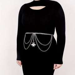  Bee Pendant Waist Chain Silvery Metal Layer Metal Belly Chain