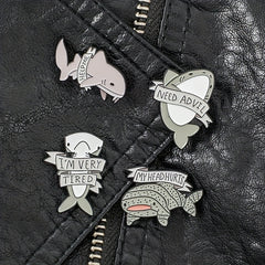 Shark Dolphin Marine Life Brooch Men's Jewelry
