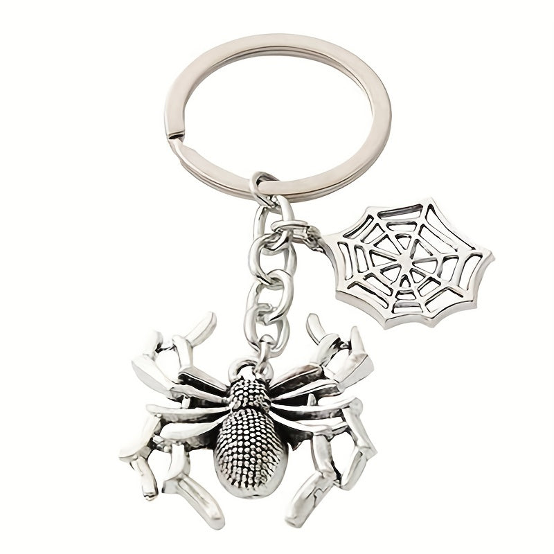 Spider Keychain Gothic Metal Key Ring Bag Charm Halloween Gift