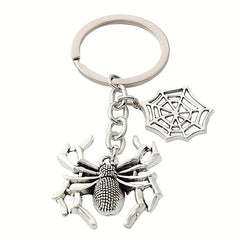 Spider Keychain Gothic Metal Key Ring Bag Charm Halloween Gift