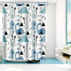 Colorful Dinosaur Shower Curtain Waterproof Bathroom Decor