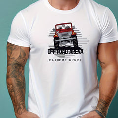 Off Road Car Print Men's T-shirt for Summer Vacation