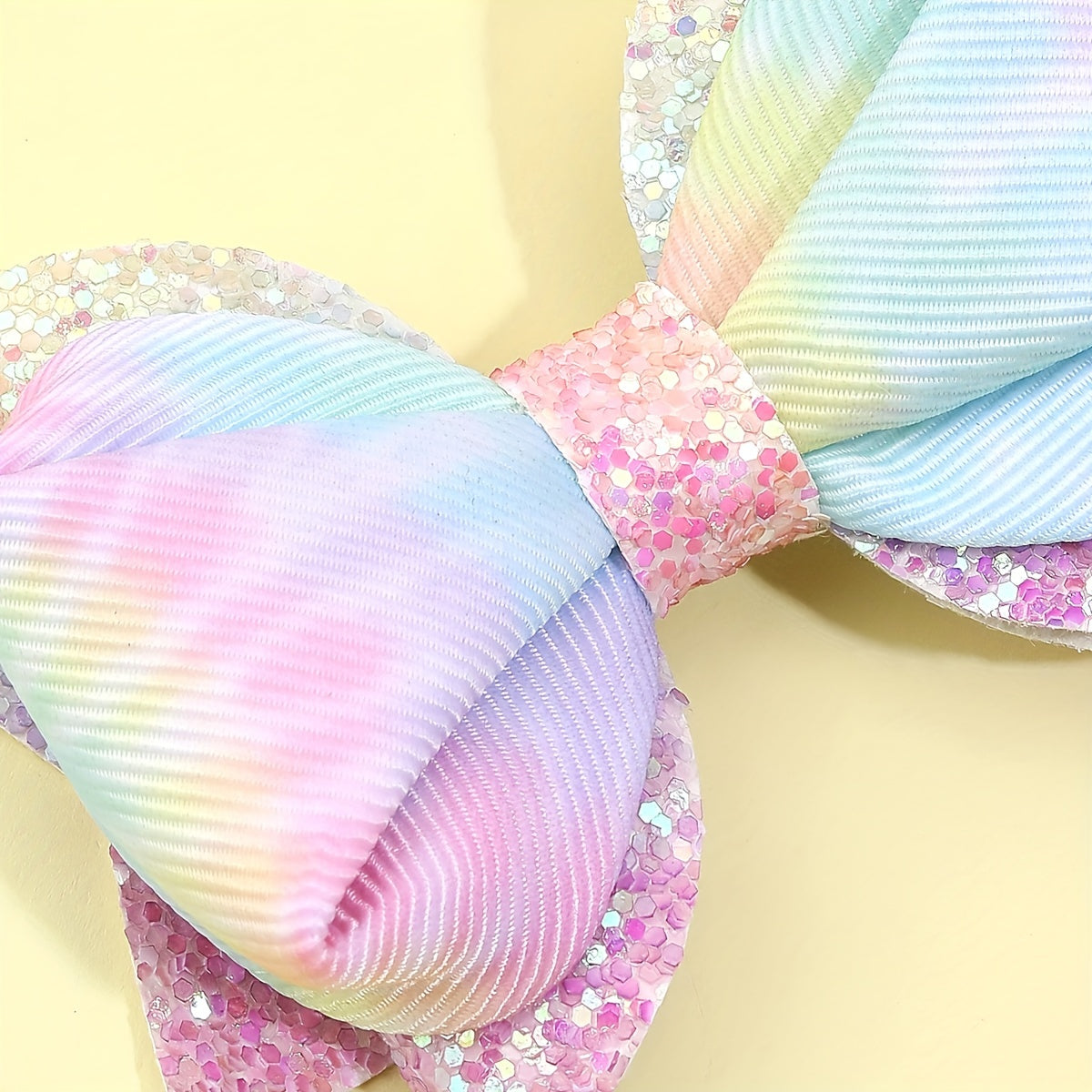 2pcs Gradient Hair Bows For Girls Colorful Glitter Hair Clips