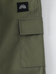 Boys Cargo Pants Elastic Waist Big Pockets Casual Kids Clothes