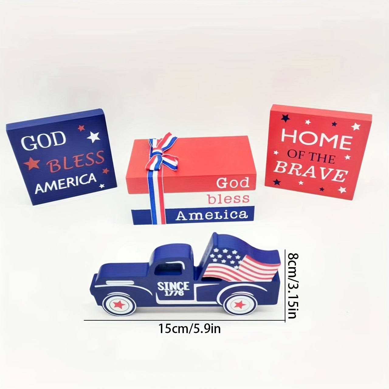 4th Of July Wooden Table Centerpiece Independence Sign