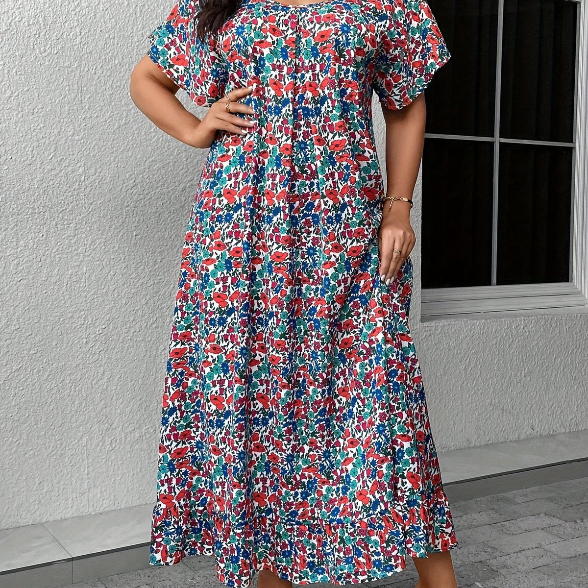  Boho Butterfly Sleeve Maxi Dress