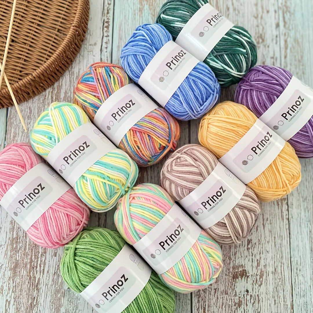 2pcs 5ply Gradient Rainbow Yarn For DIY Knitting Crochet Blanket D