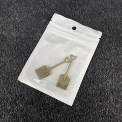 2pcs Metal Shovel Keychain Pendant Retro Bronze DIY Bracelet Accessories