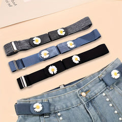 Elastic Belt Without Buckle Cowboy Canvas Men's Buckle Belt